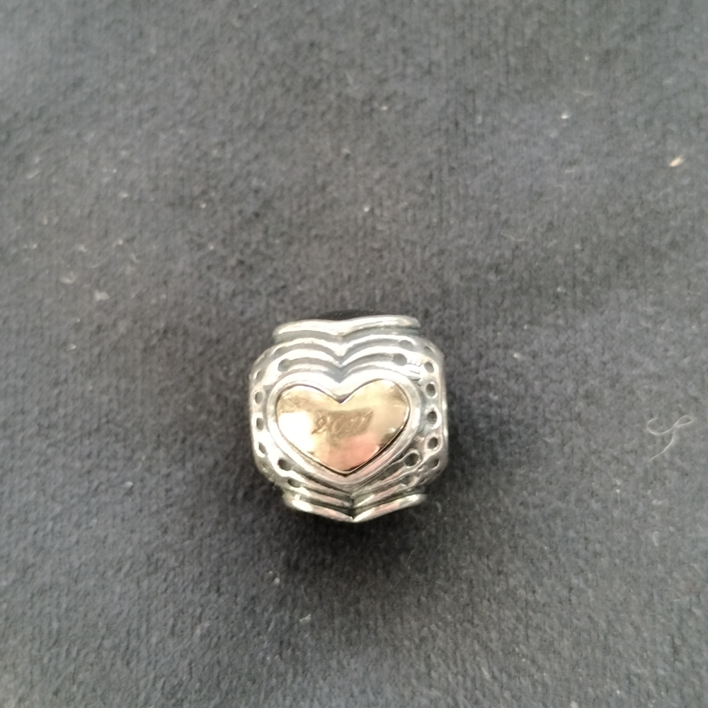 Silver and Gold Heart Charm